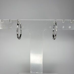 Silver Medium Hoop Earrings Classic Design